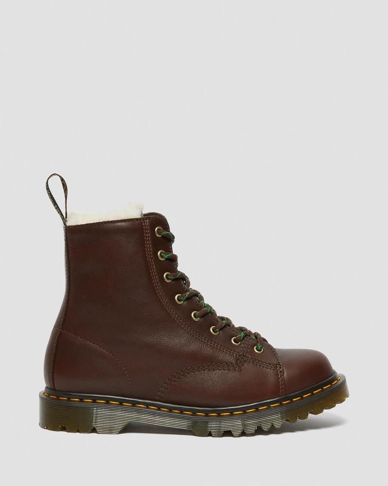 Botines Dr Martens Barton Made in England Shearling Forro Cuero Hombre Marrom | MX 367PJJ